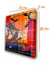 Ver imagem 7 de Quadro Decorativo Pássaros Negros em Fundo Abstrato Pintados a Mão Medindo 30x25cm