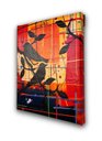 Ver imagem 5 de Quadro Decorativo Pássaros Negros em Fundo Abstrato Pintados a Mão Medindo 30x25cm