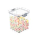 Ver imagem 3 de Pote Hermético Quadrado Transparente Com Trata 1L Cinza