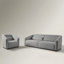 Ver imagem 1 de Conjunto Sofá 02 Lugares Living Ísis e Uma Poltrona Tecido Acquablock Pet Friendly Cinza 2,10m