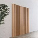 Ver imagem 1 de Painel Decorativo Ripado Mdf em Barra 134x183cm (2,45m²) Pa73 Pradel Móveis Freijó