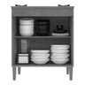 Balcão Cozinha para Cooktop com 2 Portas Multimóveis CR20106 Canelato Rústico/Grafite - 4