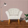 Kit 02 Poltronas Decorativa Amélia Pés Palito Suede Bege - DS Estofados - 2