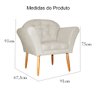 Kit 02 Poltronas Decorativa Amélia Pés Palito Suede Bege - DS Estofados - 7