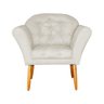 Kit 02 Poltronas Decorativa Amélia Pés Palito Suede Bege - DS Estofados - 3
