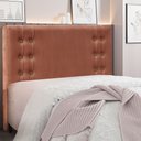 Ver imagem 1 de Cabeceira Casal 1,40m Genova Veludo - Pallazio - Cobre
