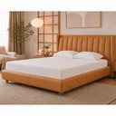 Ver imagem 1 de Cama Japonesa com Cabeceira Seo-Yeon Casal Courino Caramelo - Sallar Home