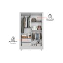 Ver imagem 5 de Guarda Roupa Solteiro Bélgica 2 Portas Branco Santos Andirá