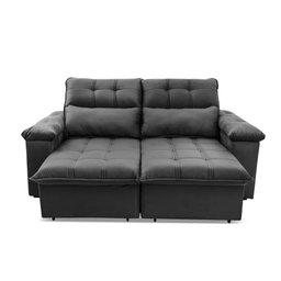 Sofá Retrátil/reclinável Verona 1,80m Suede Velut Cinza C/ Molas no Assento - King House - 5