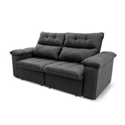 Sofá Retrátil/reclinável Verona 1,80m Suede Velut Cinza C/ Molas no Assento - King House - 4