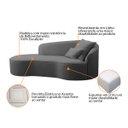 Ver imagem 4 de Divã Recamier Curvo Sala de Estar Recepção Inglaterra 150cm Lado Esquerdo Linho Adj Decor Cinza Escu