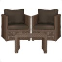 Ver imagem 1 de Mesa Centro e 2 Poltronas Madri Corda Náutica Estofado 9 Trama Original