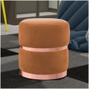 Ver imagem 4 de Puff Com Cinto E Aro Rosê Round B-262 Veludo Laranja
