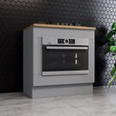 Ver imagem 1 de Balcão de Cozinha Americana para Forno de Embutir com Tampo 100% MDF Cinza/Nature - Henn
