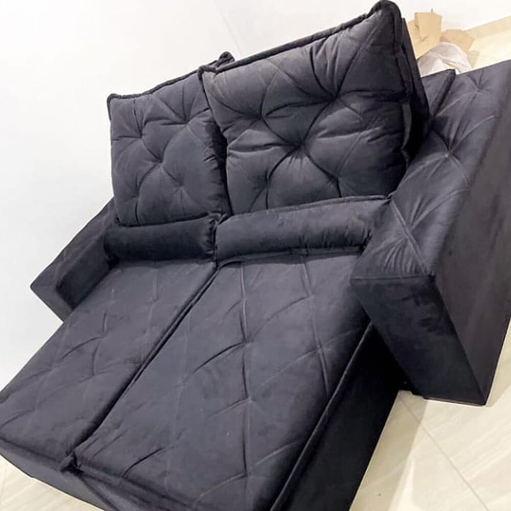 Sofá Rio de Janeiro Retrátil e Reclinável com Tecido Suede de 210cm Cor