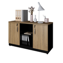 Ver imagem 1 de Armário Escritório Savoia Credenza 30mm Macadamia/preto
