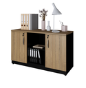 Ver imagem 1 de Armário Escritório Savoia Credenza 30mm Macadamia/preto