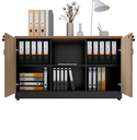 Ver imagem 4 de Armário Escritório Savoia Credenza 30mm Macadamia/preto