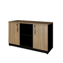Ver imagem 2 de Armário Escritório Savoia Credenza 30mm Macadamia/preto