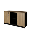 Ver imagem 2 de Armário Escritório Savoia Credenza 30mm Macadamia/preto