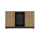 Ver imagem 3 de Armário Escritório Savoia Credenza 30mm Macadamia/preto