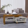Mesa de Centro Sala Lima com Pés de Madeira Maciça Naturale/off White - 2