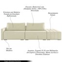 Ver imagem 3 de Sofá Ilha Modulado Milos 232cm Puff Lateral Veludo Bege G33 - Gran Belo