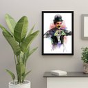 Ver imagem 2 de Quadro Ilustração Charlie Chaplin Coração 24x18cm - com vidro:Madeira preta
