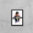 Ver imagem 1 de Quadro Ilustração Charlie Chaplin Coração 24x18cm - com vidro:Madeira preta