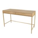 Ver imagem 3 de Escrivaninha Square 2 Gavetas 100% MDF Pés de Metal Tauari Dourado