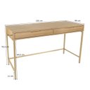 Ver imagem 5 de Escrivaninha Square 2 Gavetas Tauari Dourado