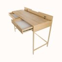 Ver imagem 4 de Escrivaninha Square 2 Gavetas 100% MDF Pés de Metal Tauari Dourado