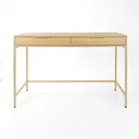 Ver imagem 2 de Escrivaninha Square 2 Gavetas 100% MDF Pés de Metal Tauari Dourado