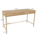 Ver imagem 7 de Escrivaninha Square 2 Gavetas 100% MDF Pés de Metal Tauari Dourado