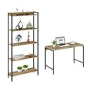 Ver imagem 4 de Conjunto Industrial 2 Peças Escrivaninha com Estante Active Yescasa Marrom