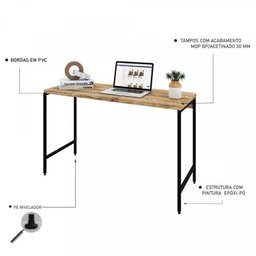 Kit Industrial 2 Peças Escrivaninha com Estante Active Yescasa - 6