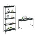 Ver imagem 6 de Conjunto Industrial 2 Peças Escrivaninha com Estante Active Yescasa Preto/Ônix