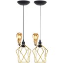 Ver imagem 1 de 2 Pendentes Aramado Teto Cálice P Luminária Lustre Retrô Balcão + Lâmpada Led ST64 Vintage