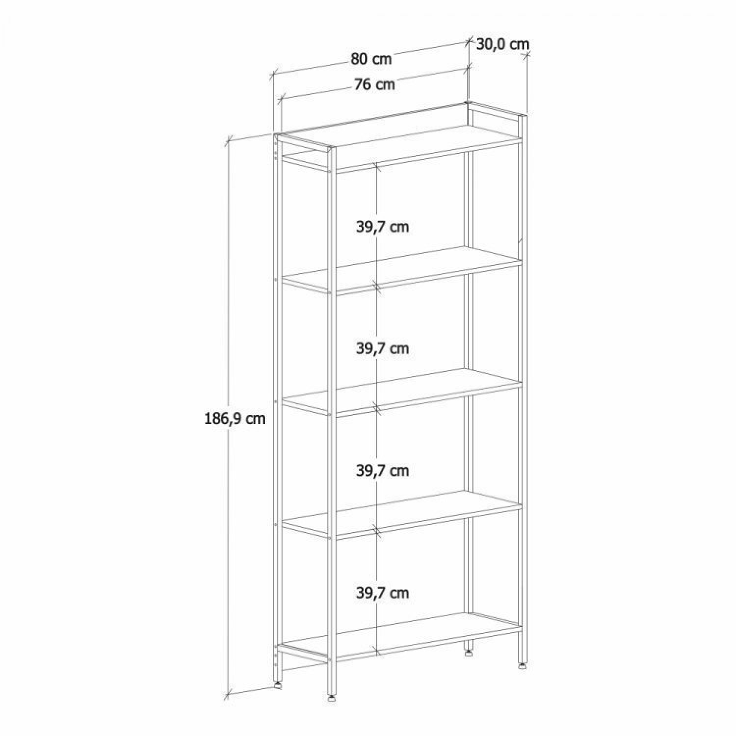 Conjunto Home Office Industrial 2 Peças Escrivaninha com Estante Active Yescasa - 3