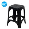 Kit 3 Banquetas Tramontina Preta Plástico Niterói ECO Banco Empilhável Compacto Portátil - 5