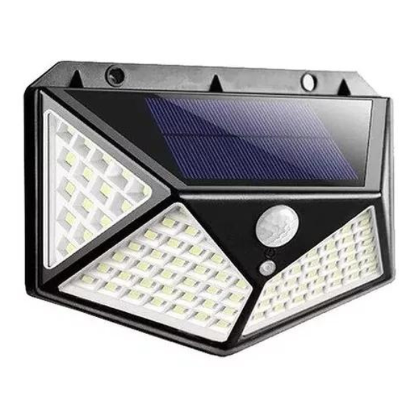 Luminária Parede Solar 100 Leds Bateria Luz Balizador Jardim - 3