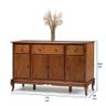 Balcão Buffet Madeira Maciça 4 Portas e 3 Gavetas com Pés Luiz XV 60635 Linz Móveis - Imbuia Glazer - 4