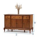 Ver imagem 4 de Balcão Buffet Madeira Maciça 4 Portas e 3 Gavetas com Pés Luiz XV 60635 Linz Móveis - Imbuia Glazer