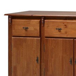 Balcão Buffet Madeira Maciça 4 Portas e 3 Gavetas com Pés Luiz XV 60635 Linz Móveis - Imbuia Glazer - 2