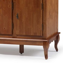 Balcão Buffet Madeira Maciça 4 Portas e 3 Gavetas com Pés Luiz XV 60635 Linz Móveis - Imbuia Glazer - 3