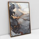 Ver imagem 1 de Quadro Decorativo em Canvas Abstrato Mármore Black Gray TaColado Moldura Flutuante 4,5cm Freijó 120