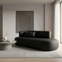 Ver imagem 3 de Sofá Orgânico Divã Estofado Sala Recepção Seed 180 Cm Zahav:courino Sintético Preto/courino Braça La