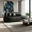 Ver imagem 5 de Sofá Orgânico Divã Estofado Sala Recepção Seed 180 Cm Zahav:courino Sintético Preto/courino Braça La