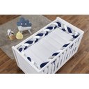 Ver imagem 2 de Protetor Berço Trança 4 Lados Azul Marinho/cinza/branco 1 Pç:azul Marinho