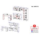 Ver imagem 3 de Armário de Cozinha com Bancada/mesa Gourmet Veneza Multimóveis Mp2174 Branco/dourado